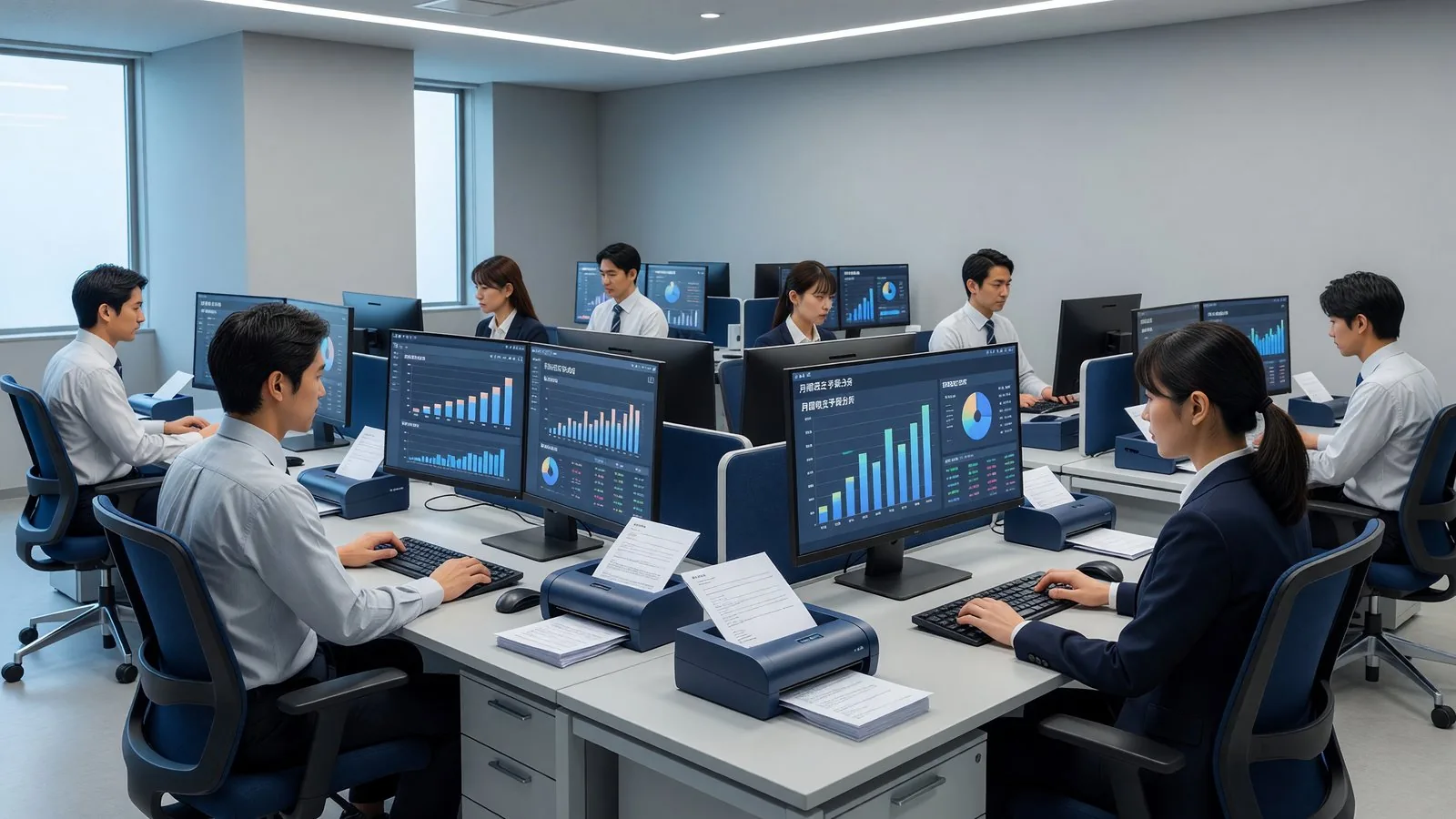経理部門でのデータ入力自動化に取り組んでいる様子