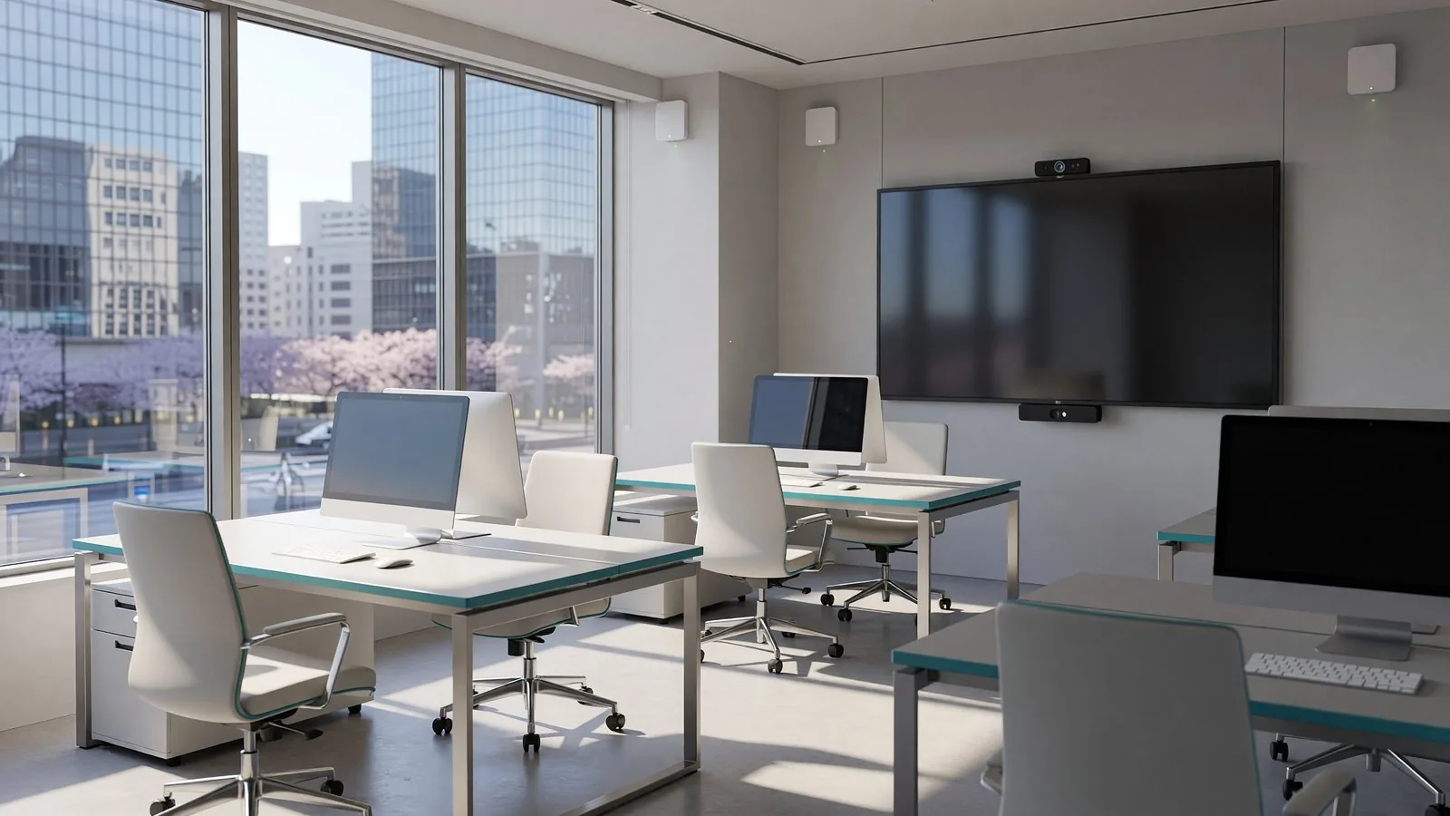 中小企業のオフィスに導入された現代的なIT環境